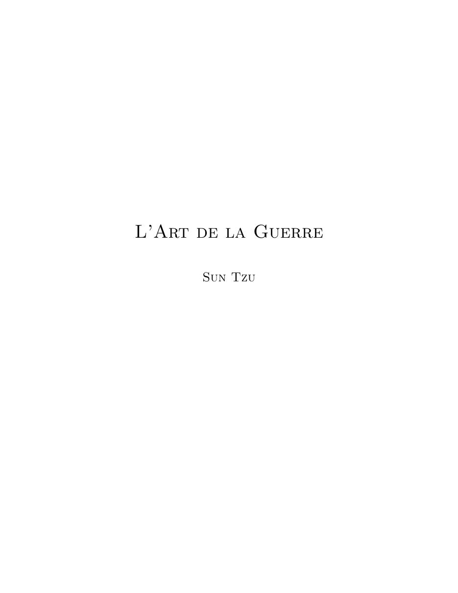 L’Art de la Guerre de Sun Tzu — page 1